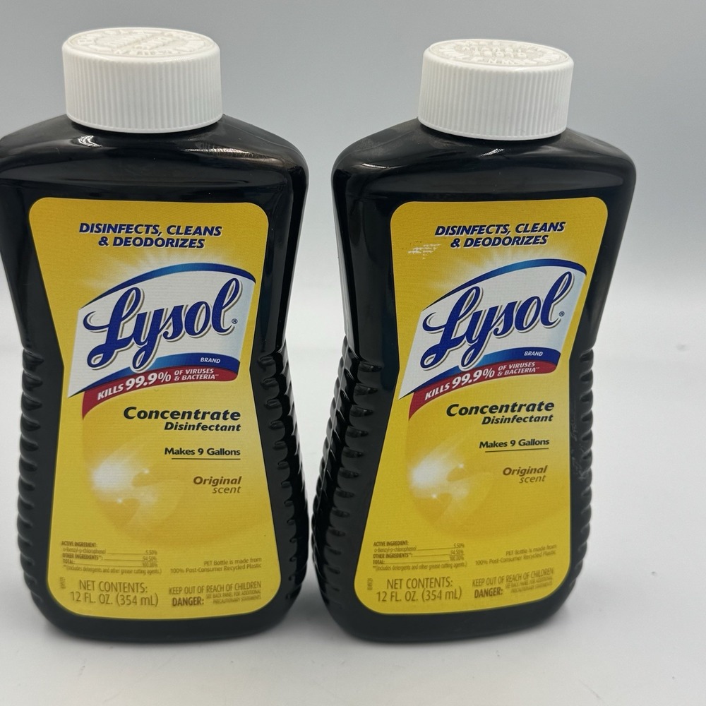 Lot of 2 LYSOL Disinfectant Concentrate Original Scent  12 Fl oz Makes 9 Gallons